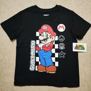 Nintendo Super Mario Black and Red Short Sleeve T-Shirt #G